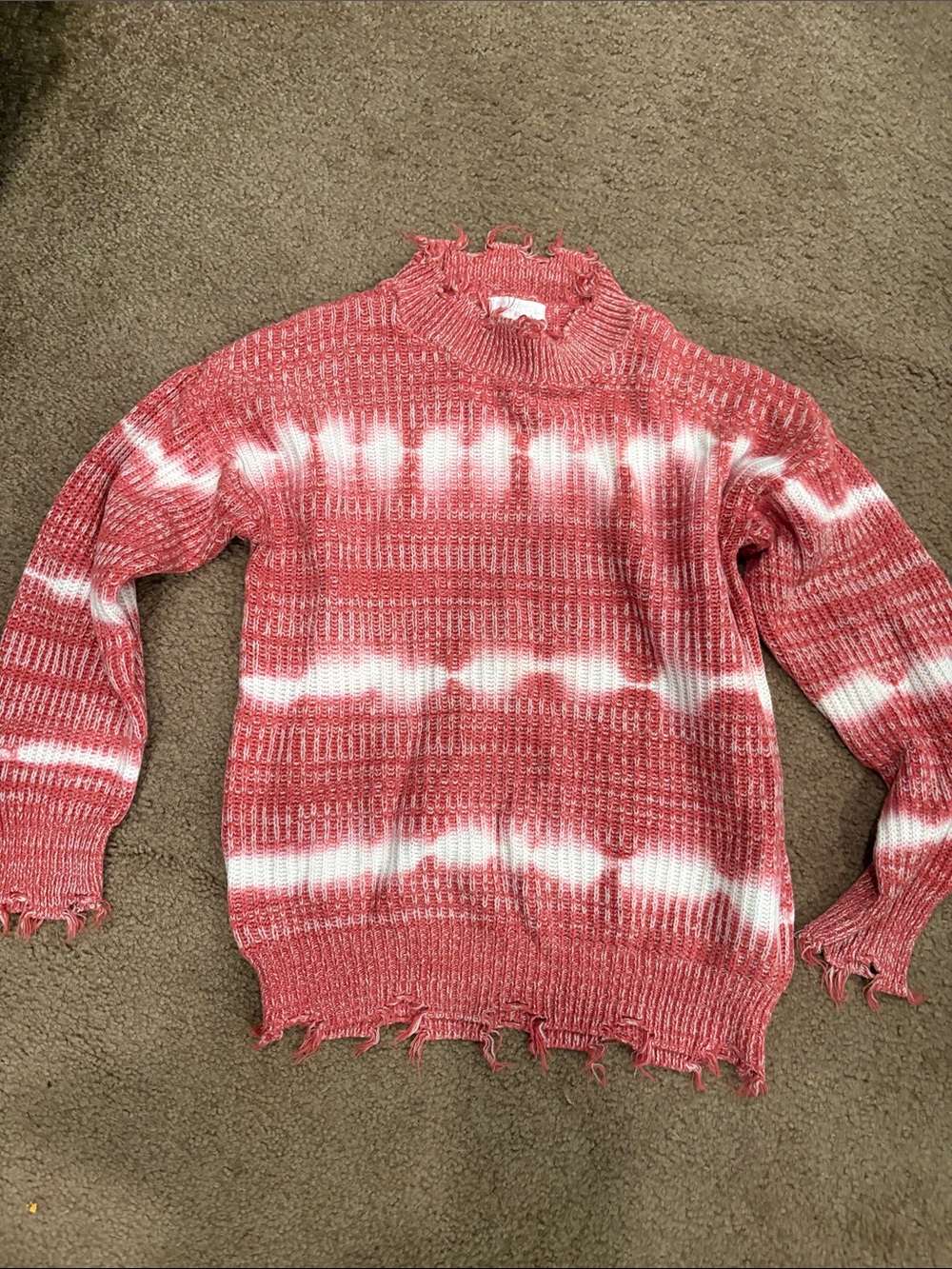 Girls Pink Tie-Dye Knit Sweater & Love Graphic 3/4 sleeve shirt size small - Picture 3 of 5